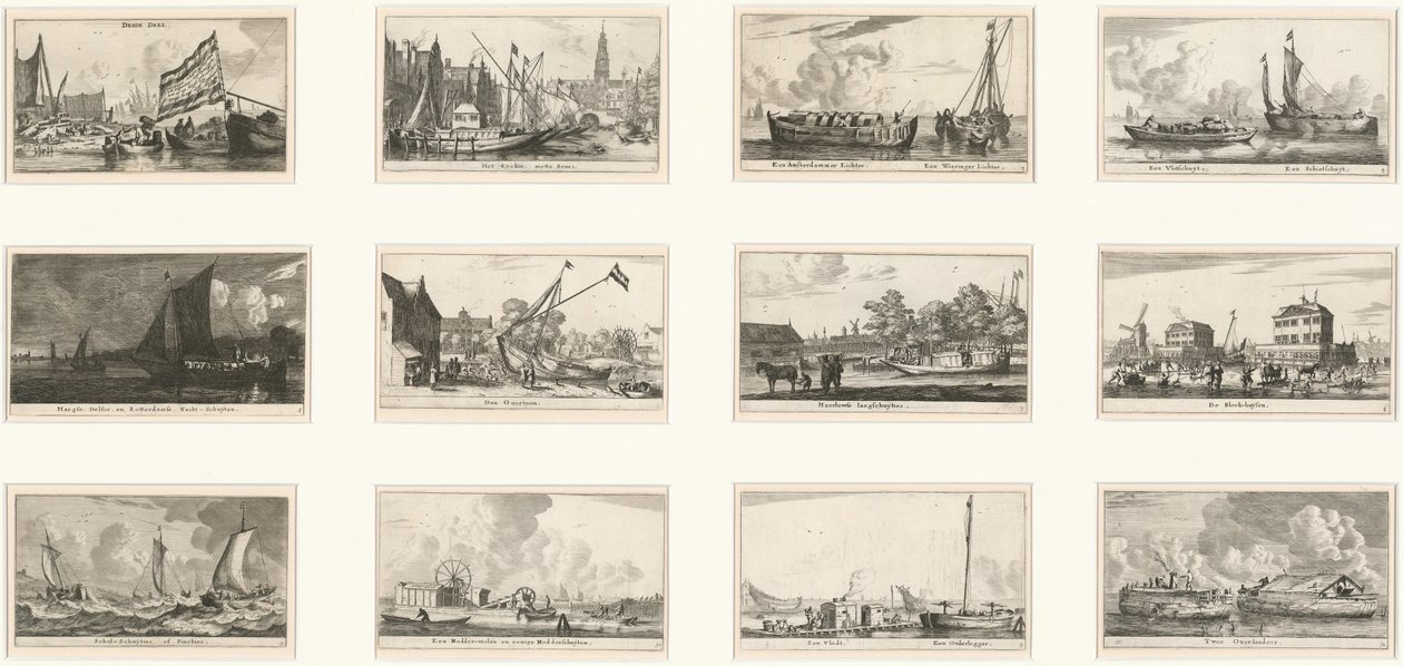 Verscheÿde Ships és Gesichten van Amstelredam (Különféle hajók és Amszterdam kilátásai): III. rész alkotó: Reinier Nooms, called Zeeman