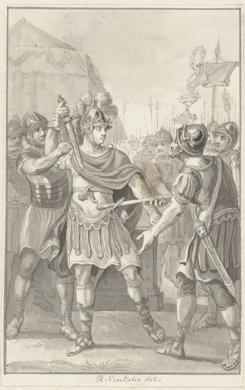 Germanicus hűséget fogad Tiberiusnak alkotó: Reinier Vinkeles (I)