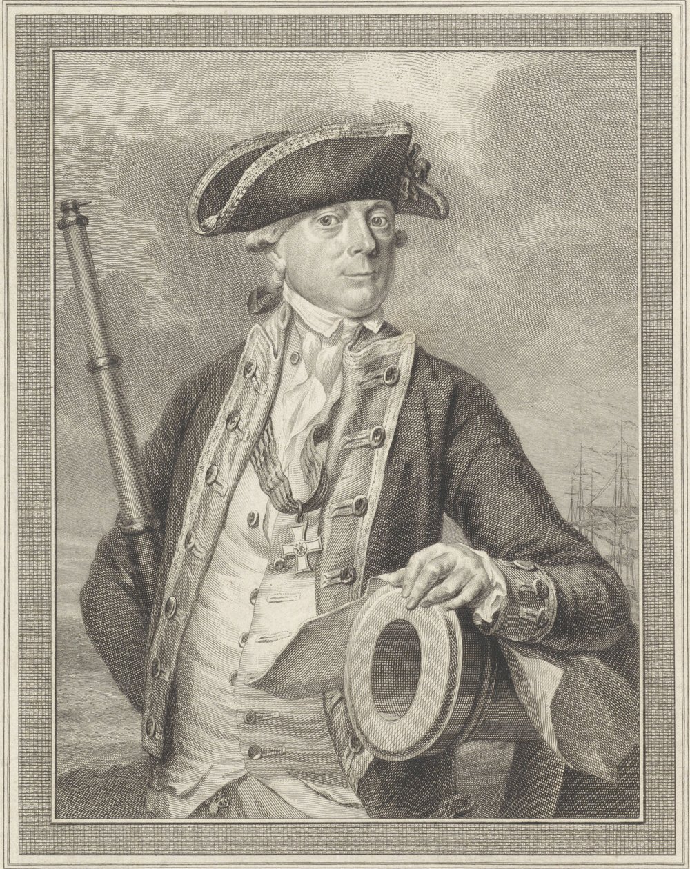 Jan Hendrik van Kinsbergen admirális 1735-1819, Dogger Bank grófja, 1781 alkotó: Reinier Vinkeles