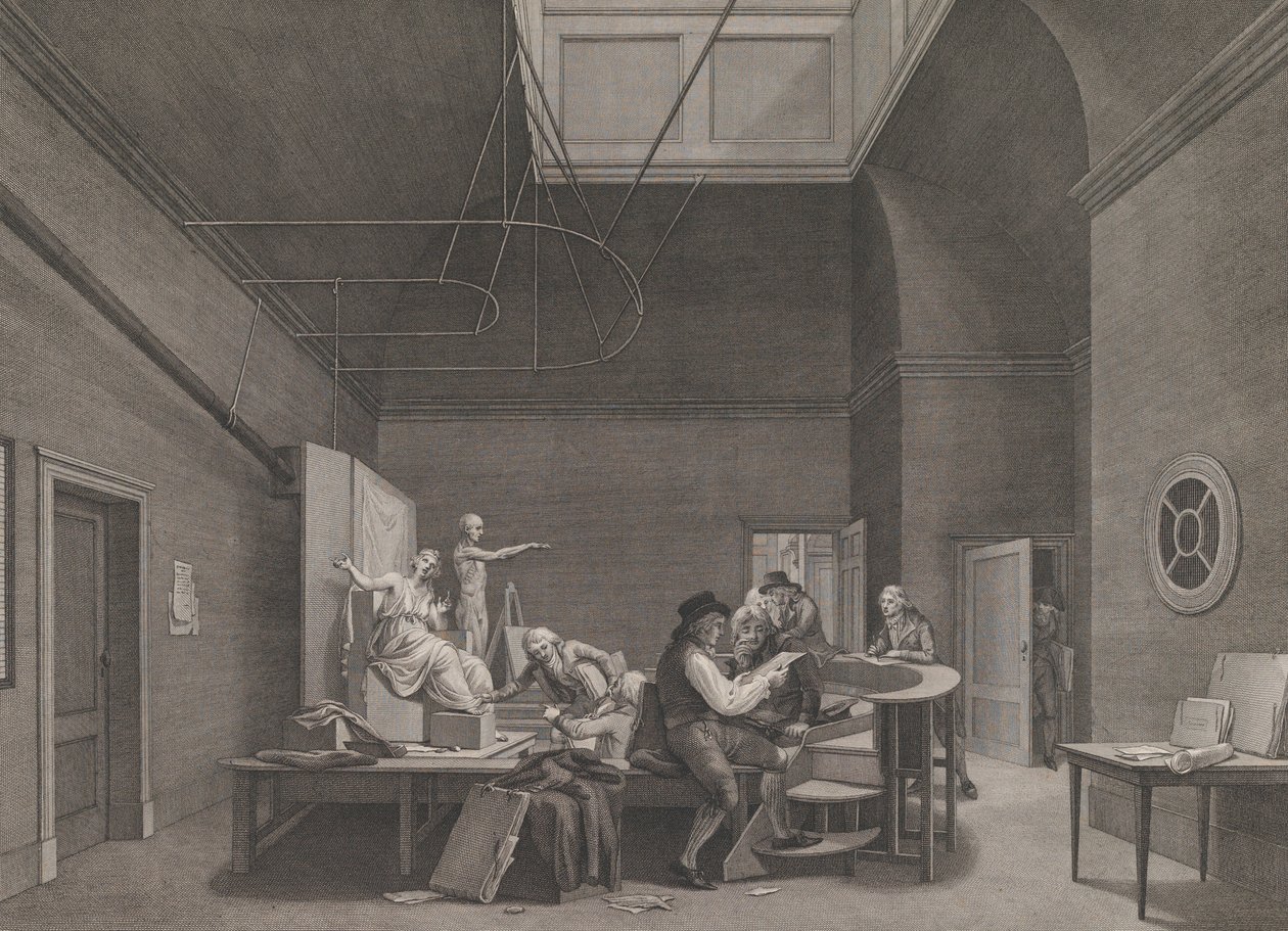 A Rajzakadémia a Felix Meritis Társaságnál Amszterdamban, kb. 1800. alkotó: Reinier Vinkeles