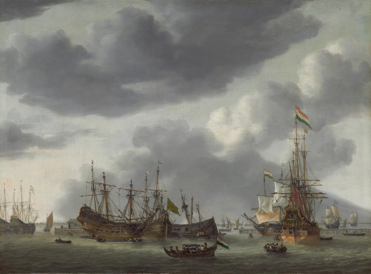 Amszterdam kikötői jelenet, c. 16541655. alkotó: Reinier Zeeman