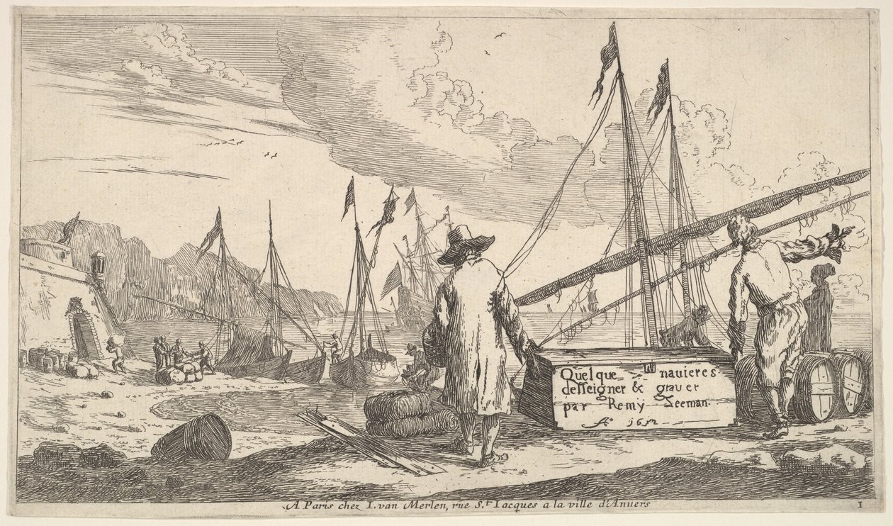 Címlap, Néhány hajót Remy Zeeman tervezett és vésett, 1652. alkotó: Reinier Zeeman