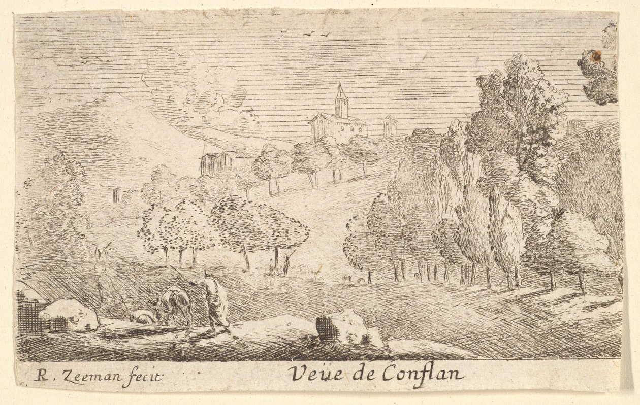 Veüe de Conflans, 17. század közepe. alkotó: Reinier Zeeman
