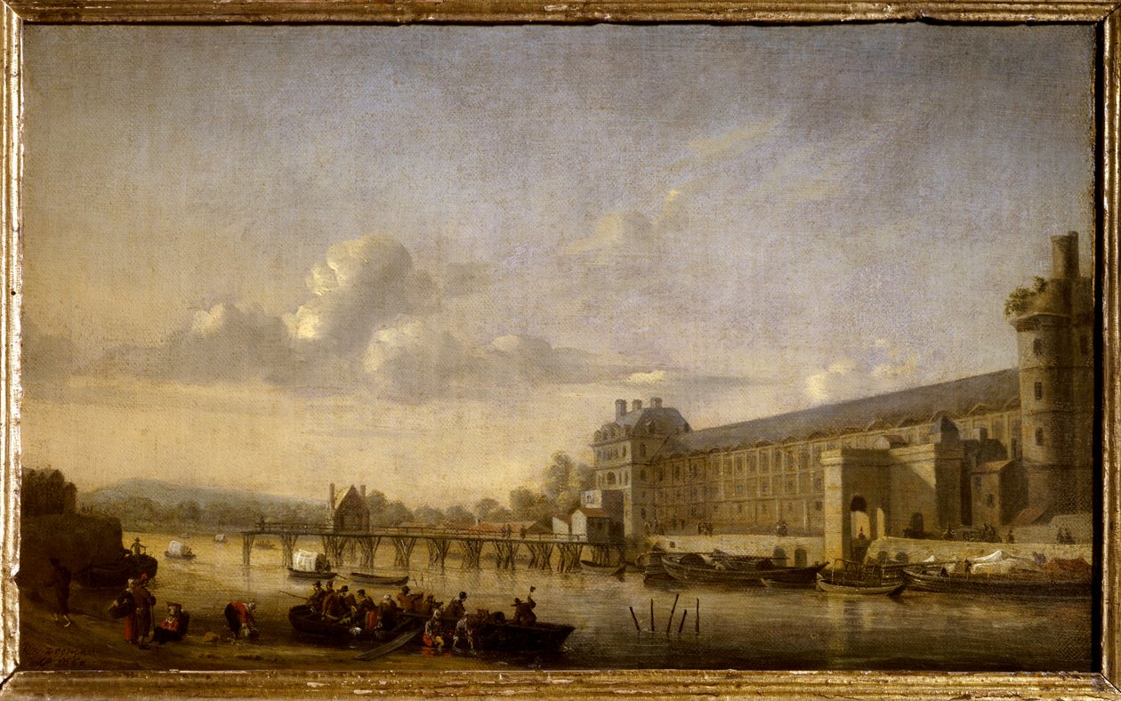 Kilátás a Szajnára a déli homlokzattal és a Louvre nagy galériájával Reinier Nooms dit Zeeman festménye (1623-1667) 1660 V. 0,26x0,41 m Párizs, Musee du Louvre. alkotó: Reinier Zeeman