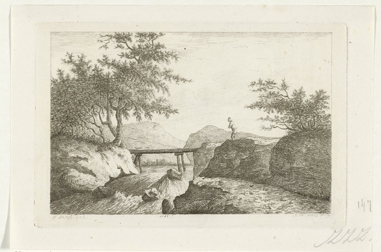 Híd egy vízesésnél alkotó: Reinierus Albertus Ludovicus baron van Isendoorn à Blois