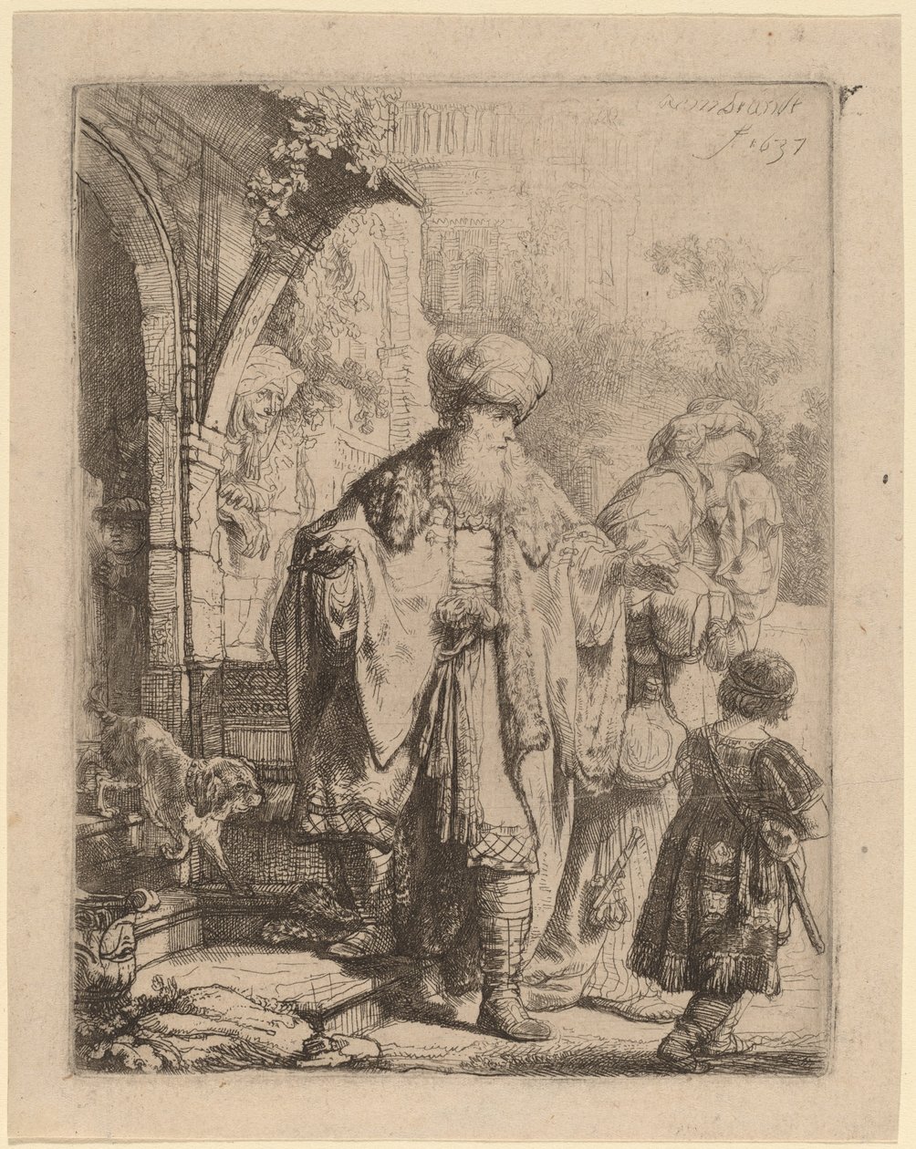 Ábrahám elűzi Hágárt és Izmaelt alkotó: Rembrandt van Rijn