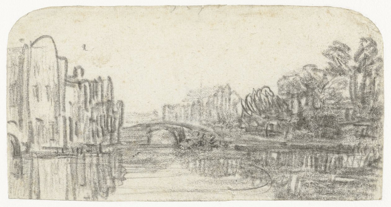 Kilátás a Nieuwezijds Voorburgwal -ra Amszterdamban alkotó: Rembrandt van Rijn