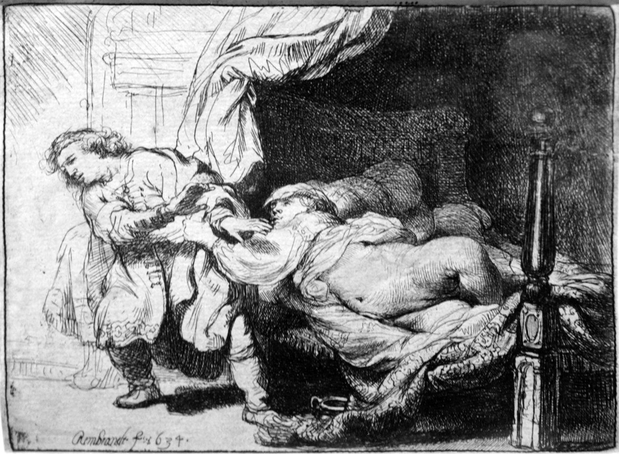 József és Potifár felesége alkotó: Rembrandt van Rijn