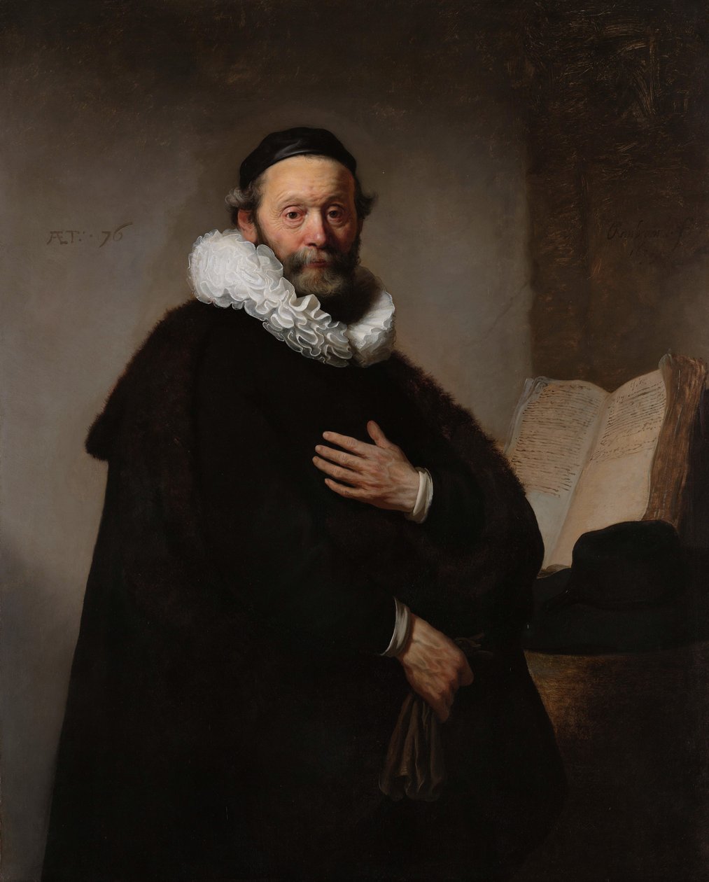Johannes Wtenbogaert arcképe alkotó: Rembrandt van Rijn