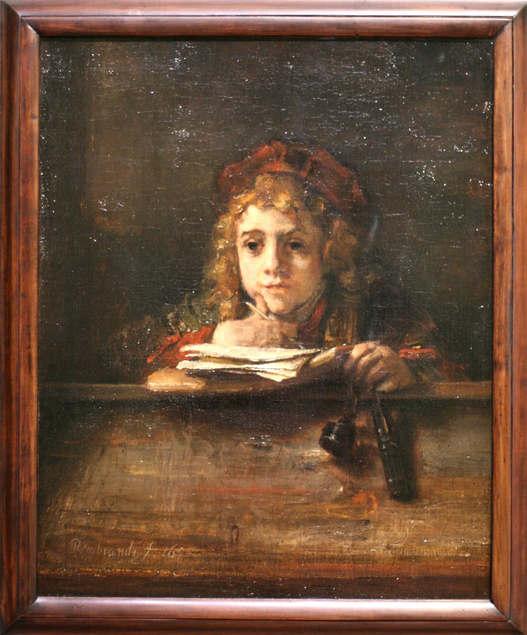 Titus az asztalánál alkotó: Rembrandt van Rijn
