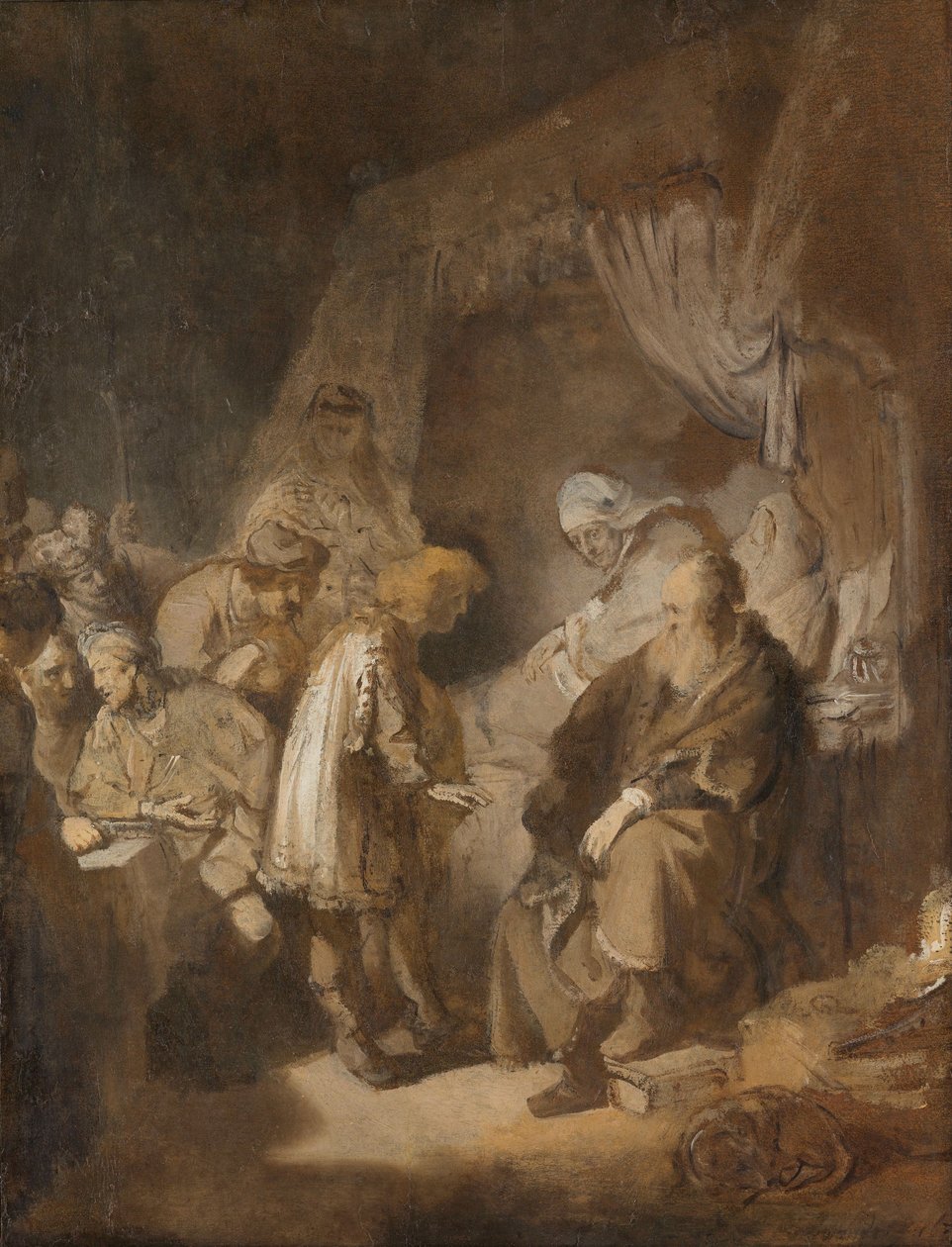 József álmait meséli szüleinek és testvéreinek, 1633 alkotó: Rembrandt van Rijn
