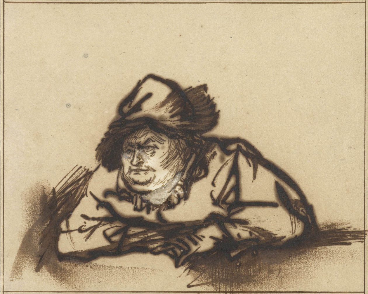 Willem Bartholsz Ruyter színész portréja, 1638 körül alkotó: Rembrandt van Rijn