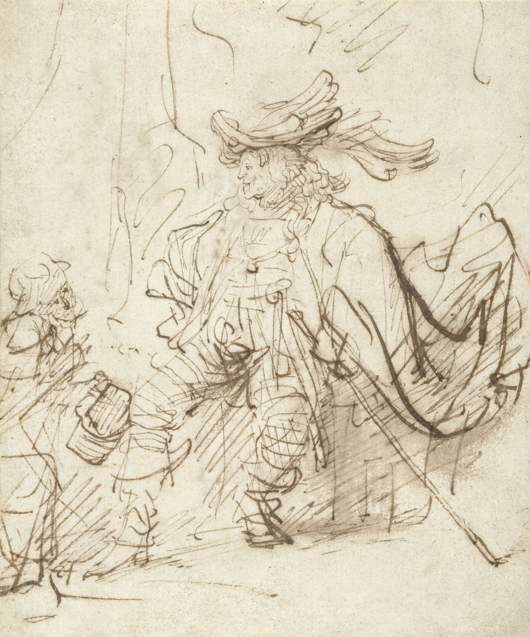 Ülő színész Capitano szerepében, 1634-36 körül alkotó: Rembrandt van Rijn