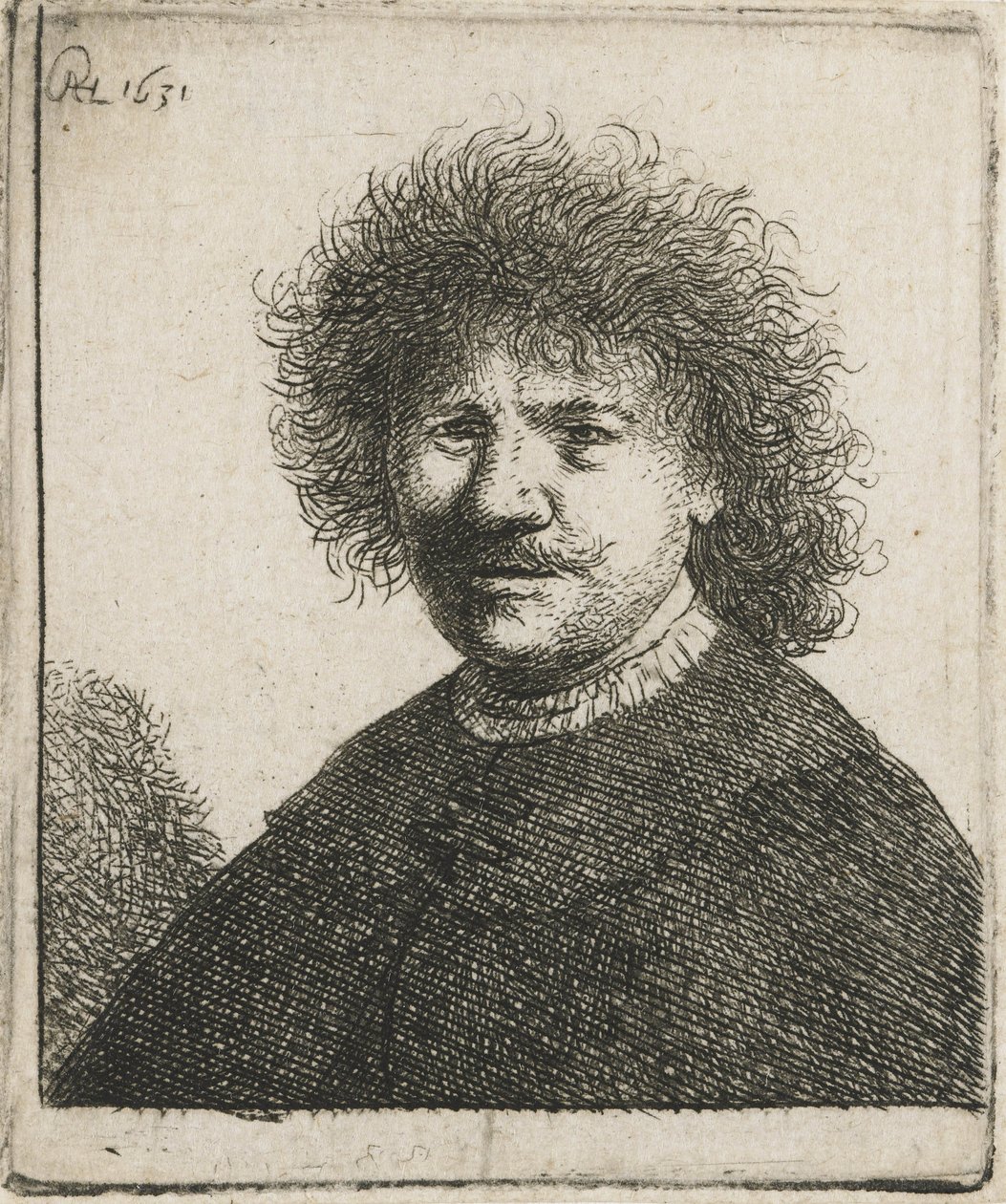 Önarckép lapos galléros köpenyben, 1630-31 alkotó: Rembrandt van Rijn