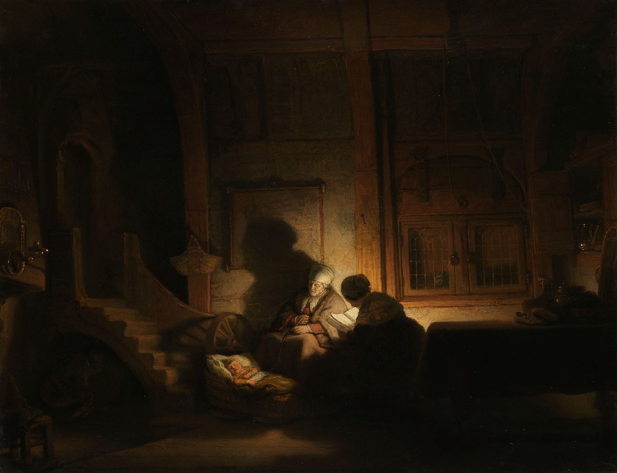 A Szent Család éjjel, 1642-48 körül alkotó: Rembrandt van Rijn