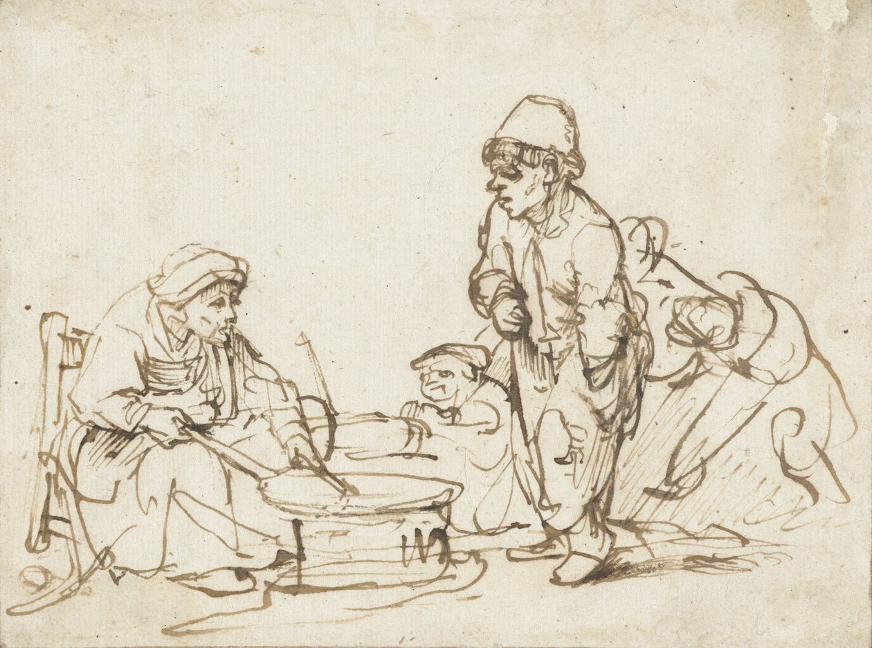 A palacsinta nő, 1635 körül alkotó: Rembrandt van Rijn