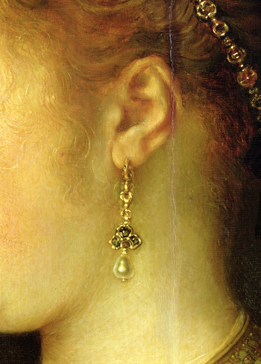 Saskia van Uylenburgh (1612-42) portréja gazdag kosztümben (részlet) (lásd: 244316) alkotó: Rembrandt van Rijn
