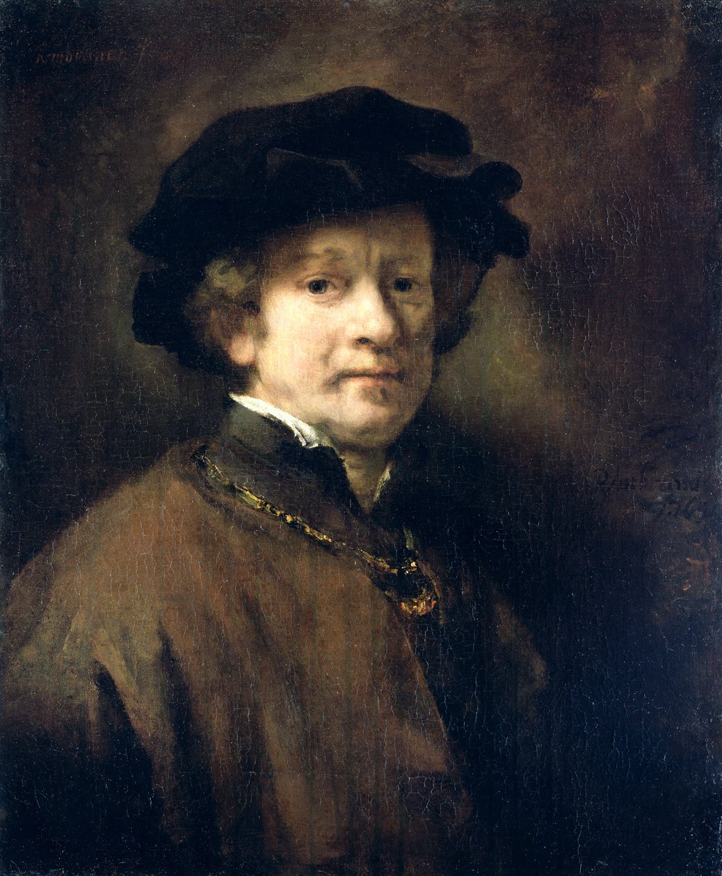 Önarckép sapkával és aranylánccal, 1654 alkotó: Rembrandt van Rijn