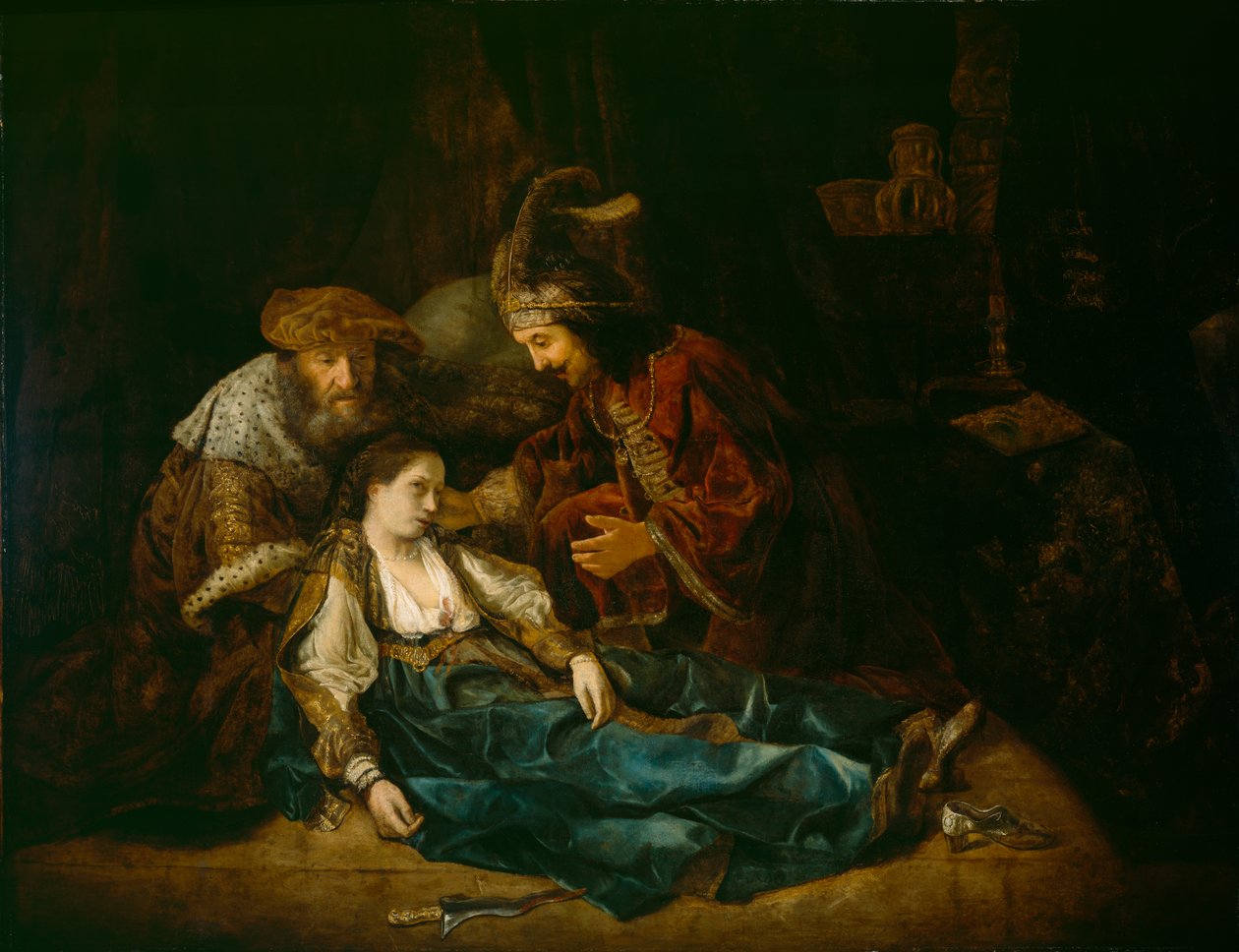 Lucretia halála, az 1640-es évek közepe alkotó: Rembrandt van Rijn