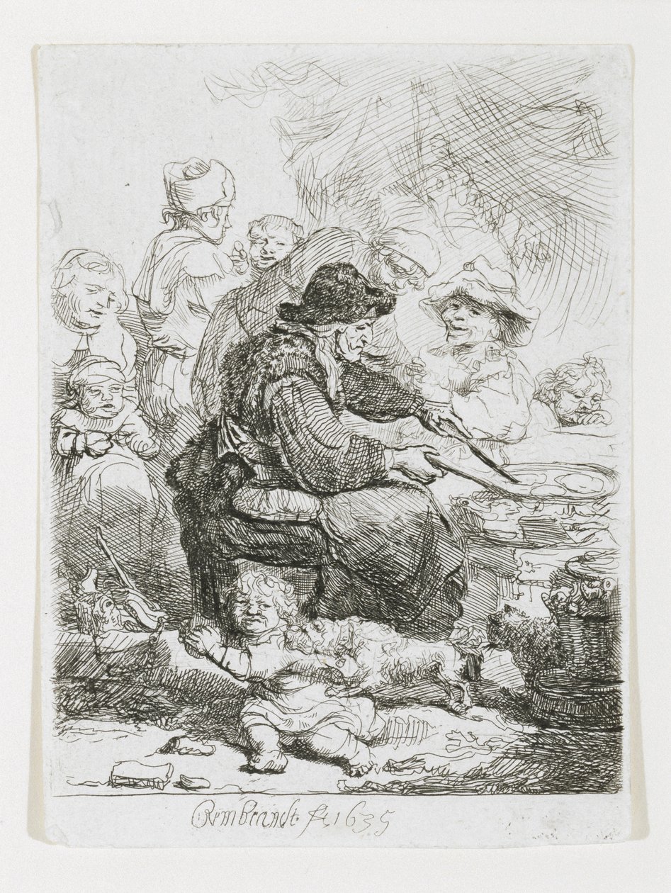 A palacsinta nő, 1635 alkotó: Rembrandt van Rijn