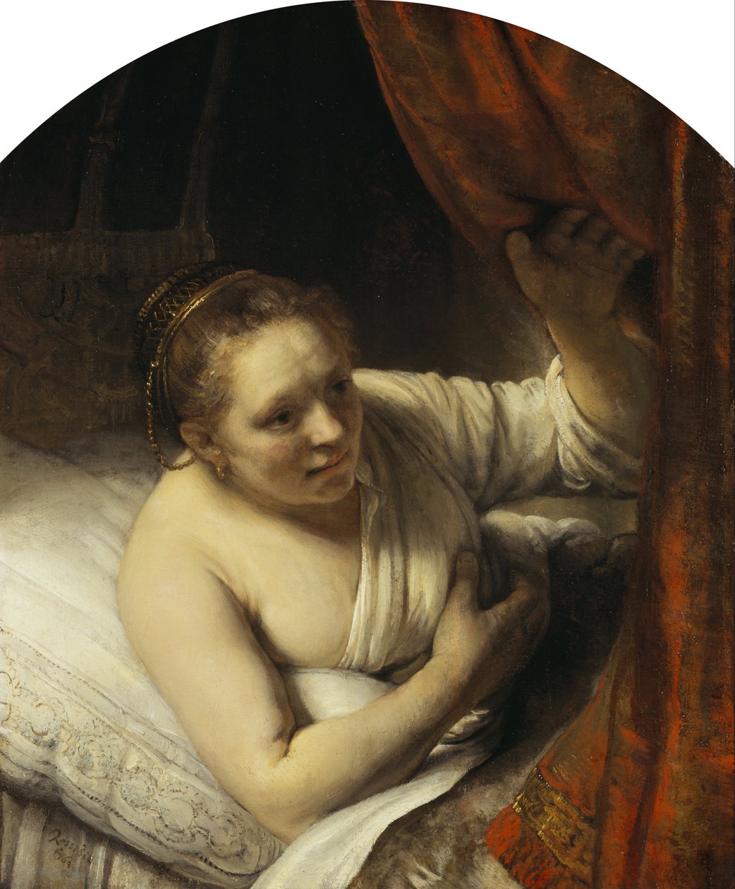 Egy nő az ágyban alkotó: Rembrandt van Rijn