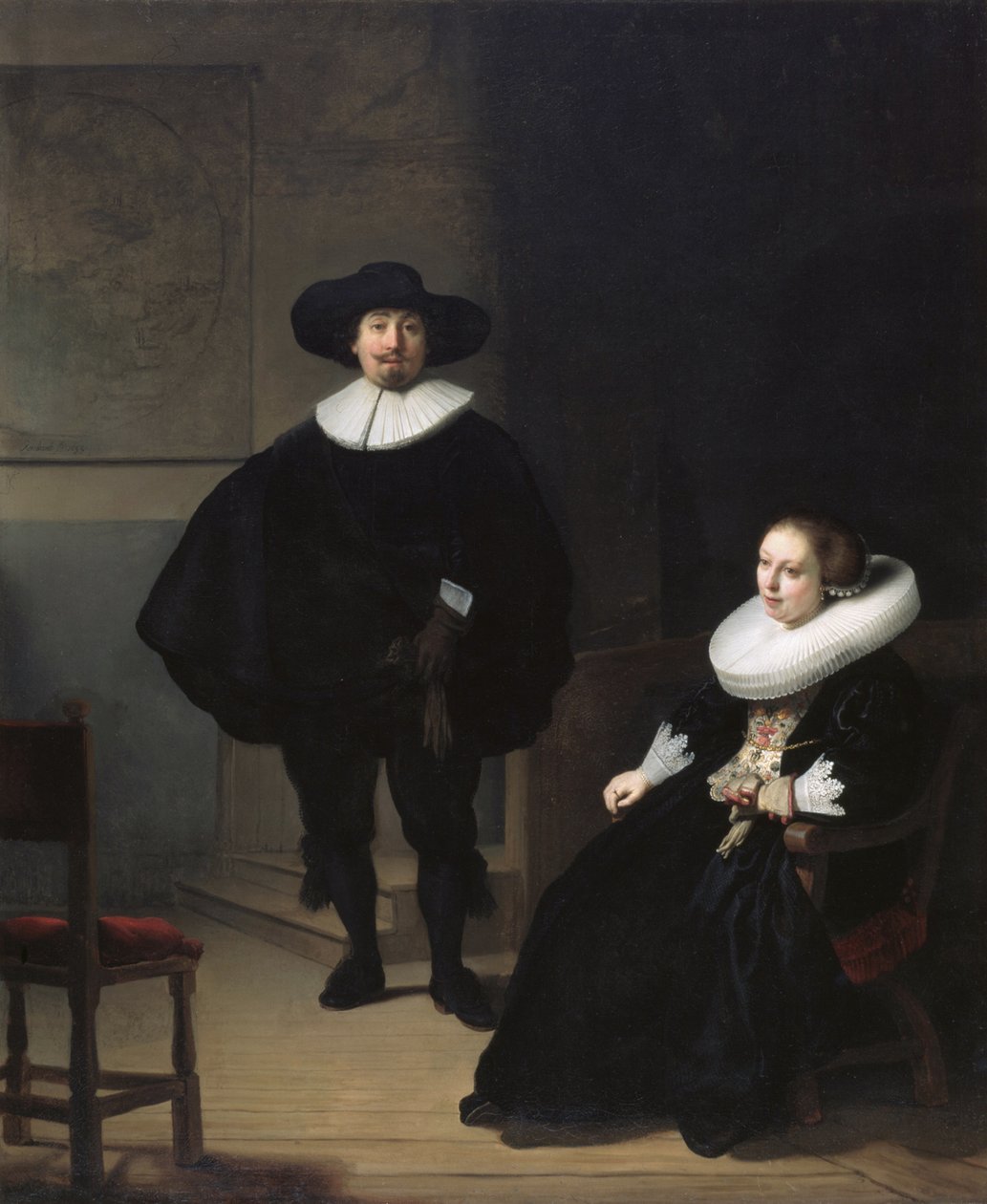 Egy hölgy és úriember feketében alkotó: Rembrandt van Rijn