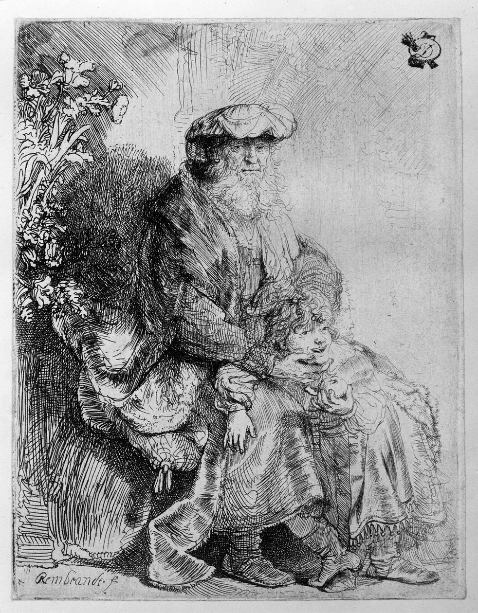 Ábrahám tartja kezében a fiatal Izsákot, 1637 körül alkotó: Rembrandt van Rijn