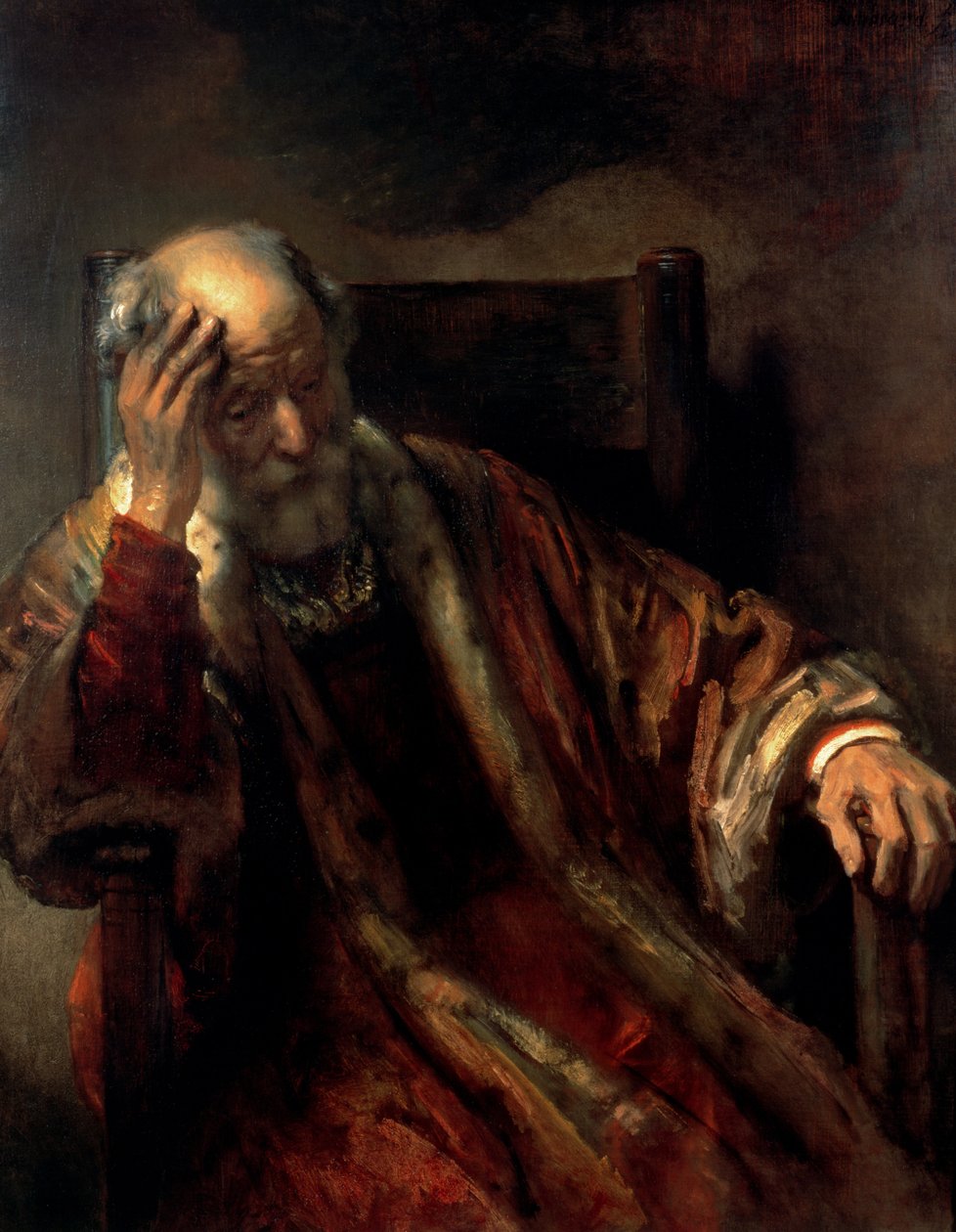 Egy öregember egy karosszékben alkotó: Rembrandt van Rijn