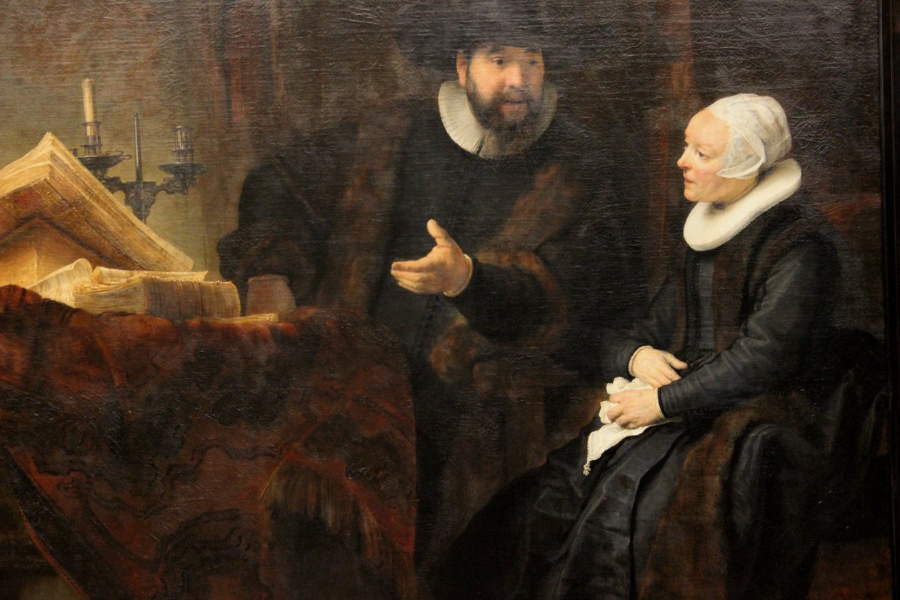 Anslo beszélgetésben a feleségével alkotó: Rembrandt van Rijn