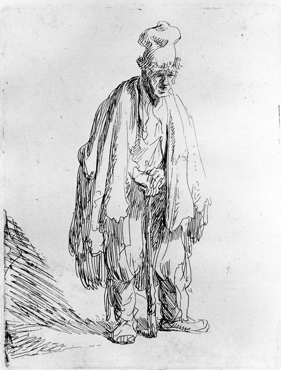 Koldus magas sapkában, 1630 körül alkotó: Rembrandt van Rijn