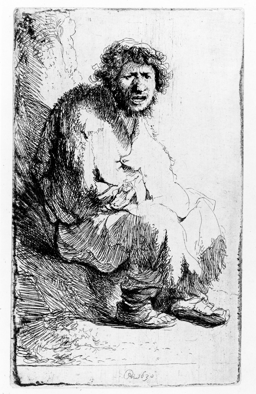 Bankon ülő koldus, 1630 alkotó: Rembrandt van Rijn