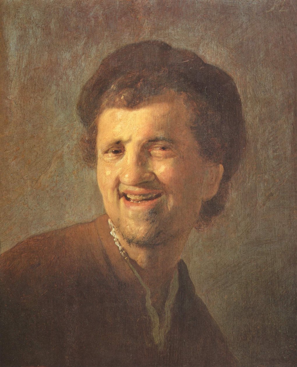 Egy nevető fiatalember mellszobra alkotó: Rembrandt van Rijn