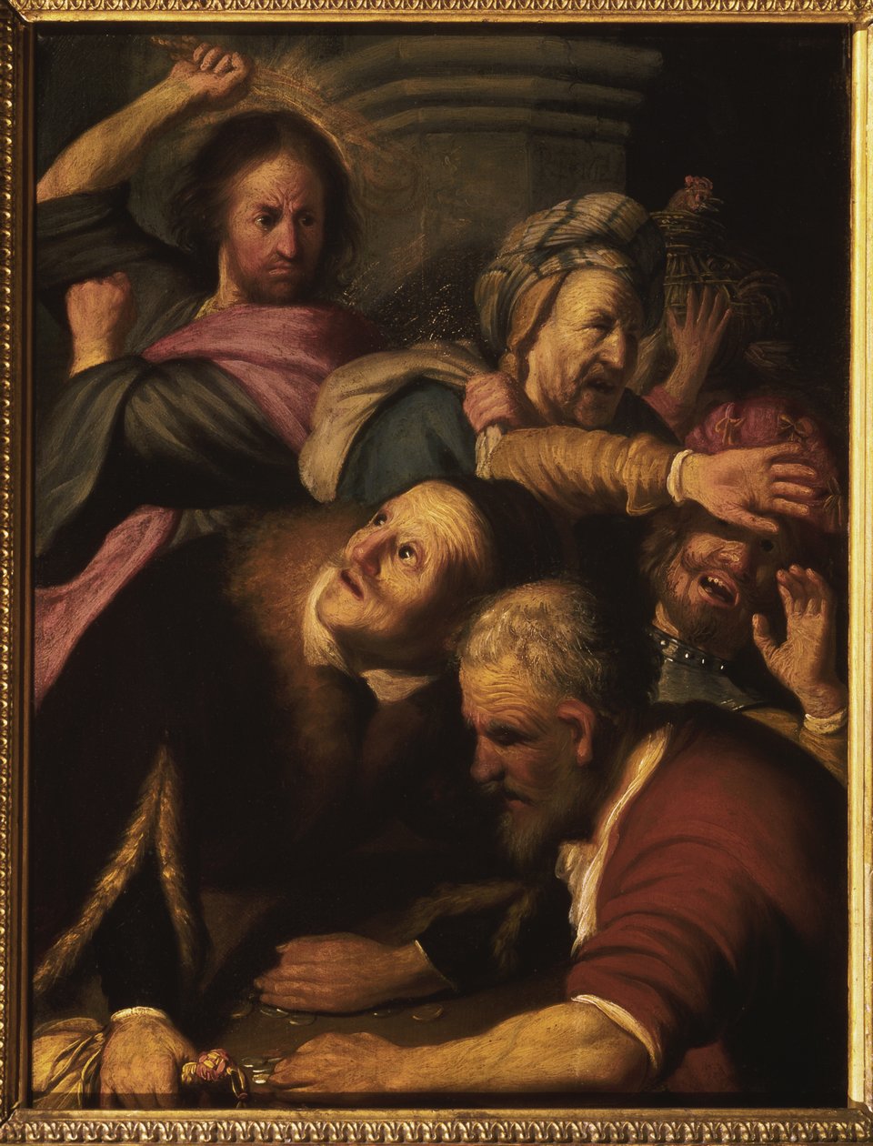 Krisztus kiűzi a pénzváltókat a templomból, 1626 alkotó: Rembrandt van Rijn