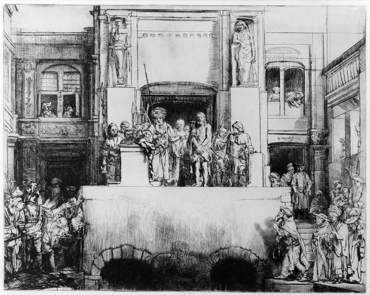 Krisztus bemutatása a népnek, 1655 (szárazhús) alkotó: Rembrandt van Rijn