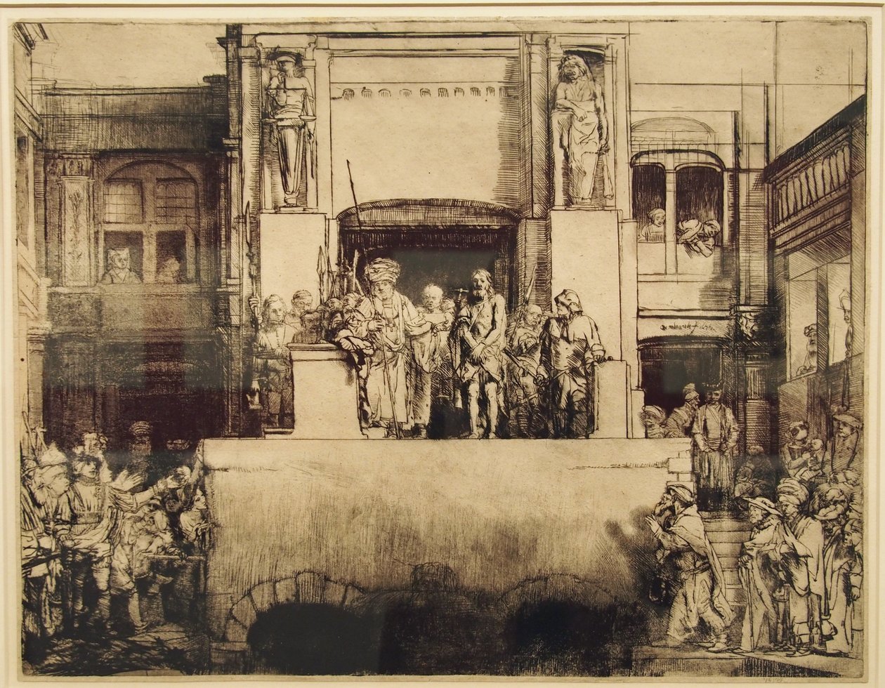 Krisztust bemutatják az embereknek alkotó: Rembrandt van Rijn
