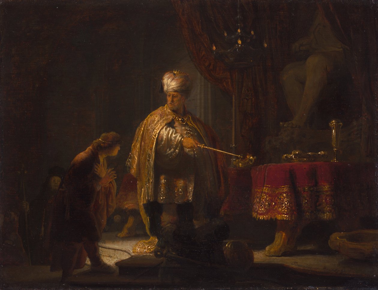 Daniel és Cyrus a bálvány előtt alkotó: Rembrandt van Rijn