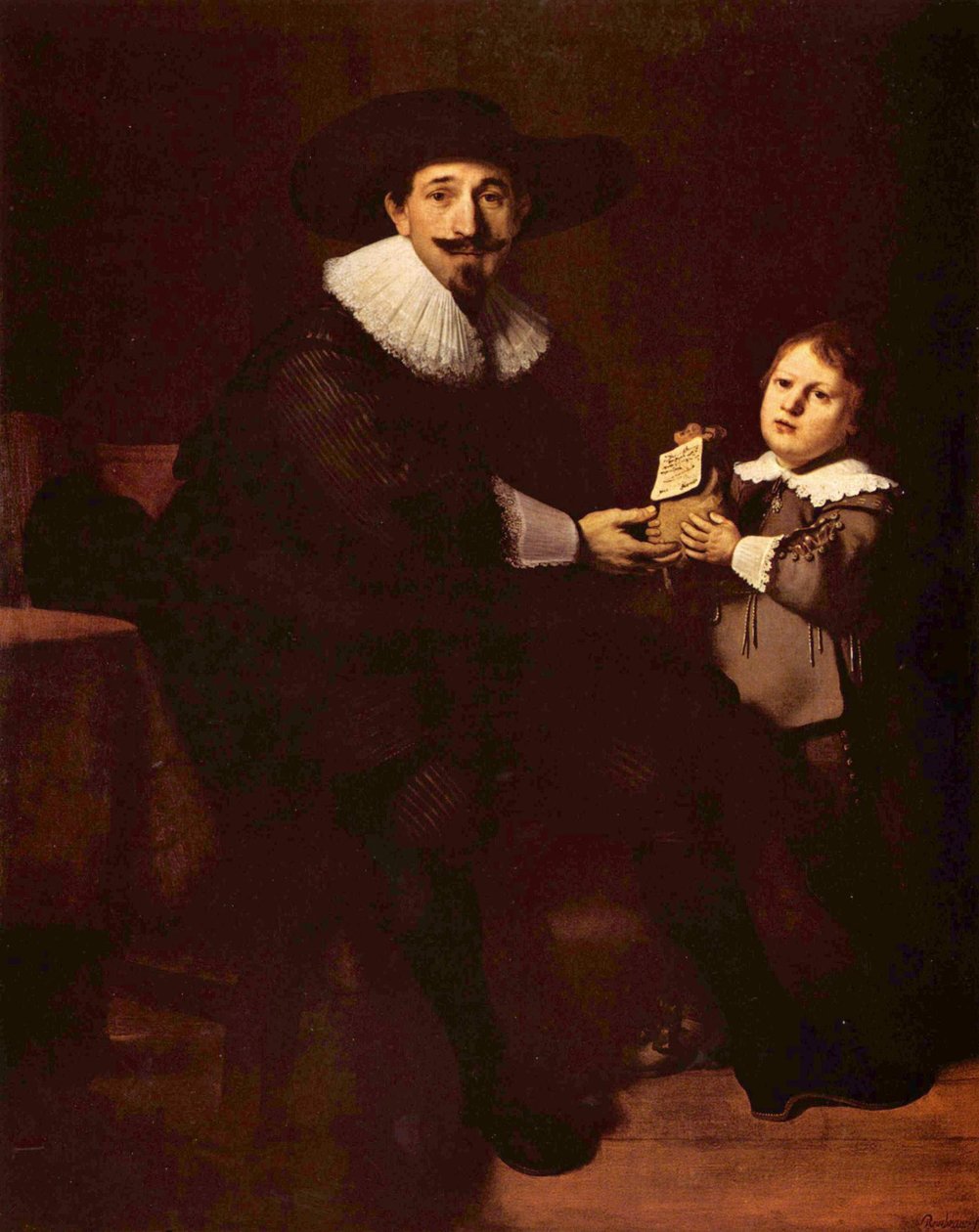 Jean Pellicorne a fiával, Casperrel alkotó: Rembrandt van Rijn