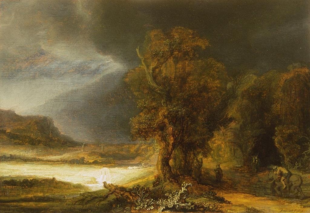 Táj a jó szamaritánussal alkotó: Rembrandt van Rijn