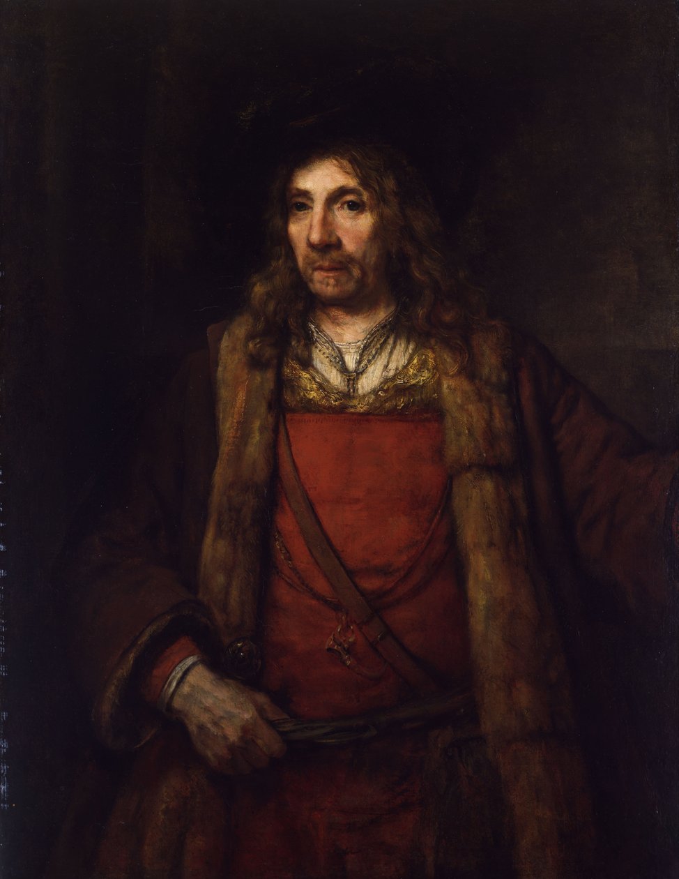Férfi bundás kabátban alkotó: Rembrandt van Rijn