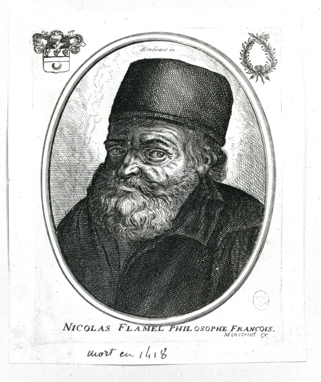 Nicolas Flamel (1330-1418 körül) Balthazar Moncornet (1600-68 körül) metszete alkotó: Rembrandt van Rijn