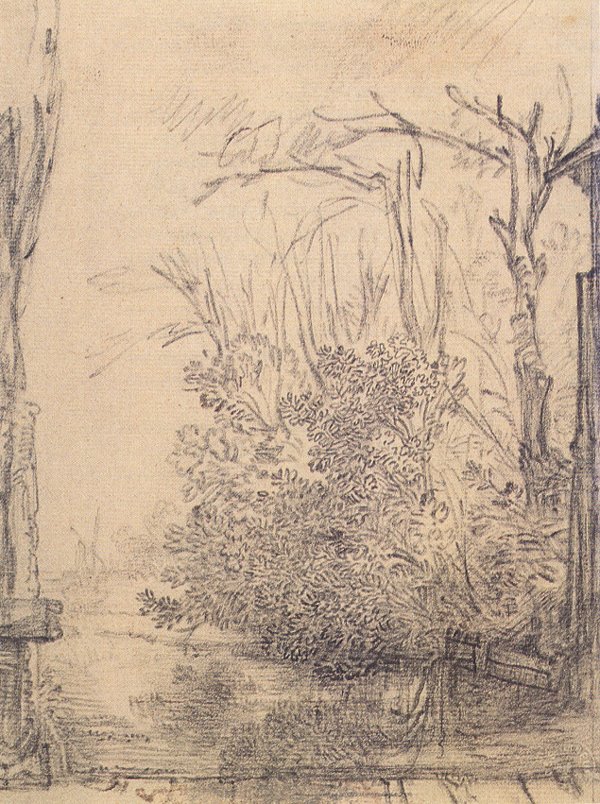 Lógó bokrok az árokban alkotó: Rembrandt van Rijn