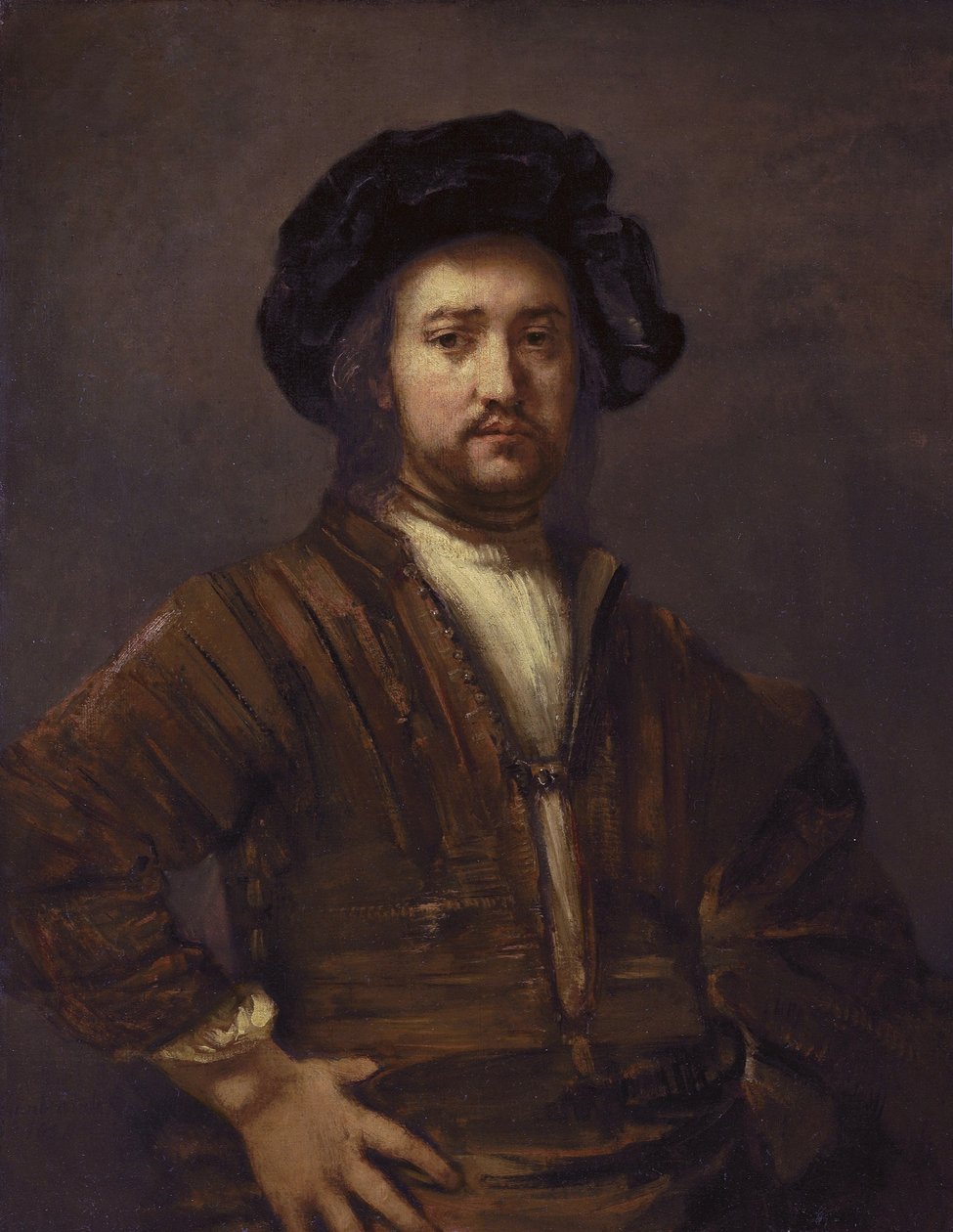 Egy férfi portréja, kezét az oldalán alkotó: Rembrandt van Rijn