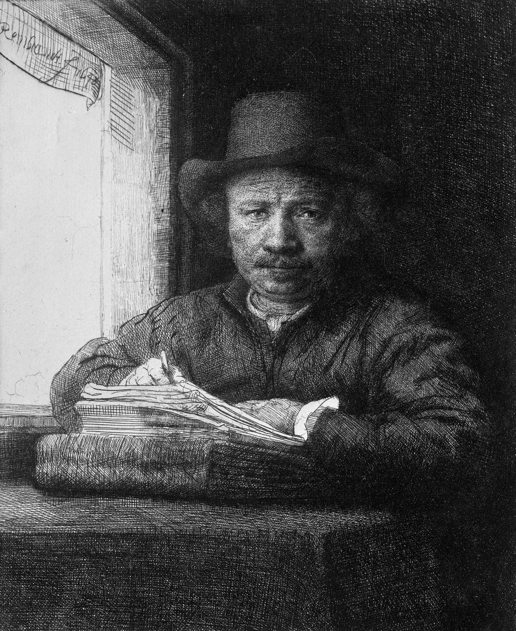 Önarckép rajz közben, 1648 alkotó: Rembrandt van Rijn
