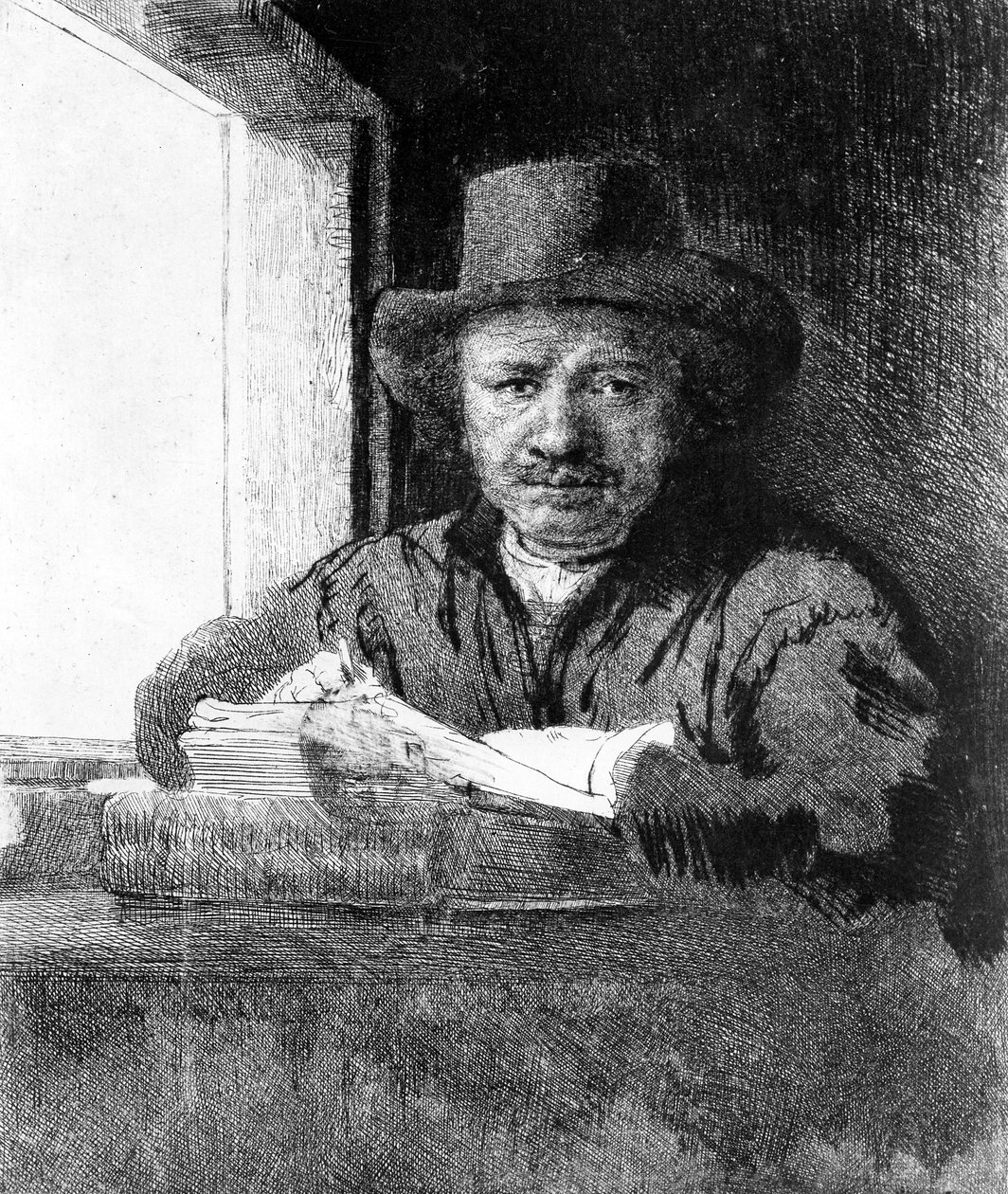Önarckép rajz közben, 1648 alkotó: Rembrandt van Rijn