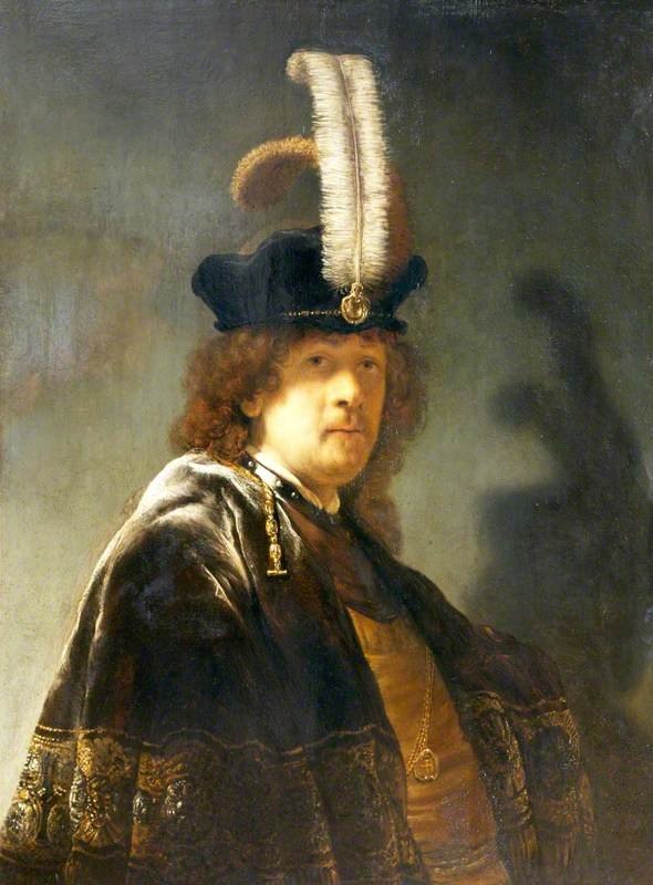 Önarckép tollas kalapban alkotó: Rembrandt van Rijn
