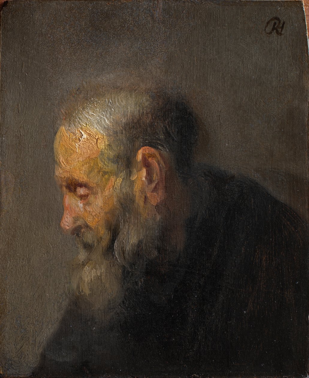 Tanulmány egy idős emberről a profilban alkotó: Rembrandt van Rijn