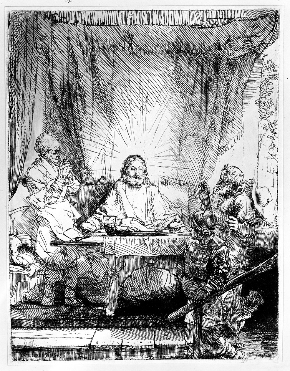 Vacsora Emmausban, 1654 alkotó: Rembrandt van Rijn
