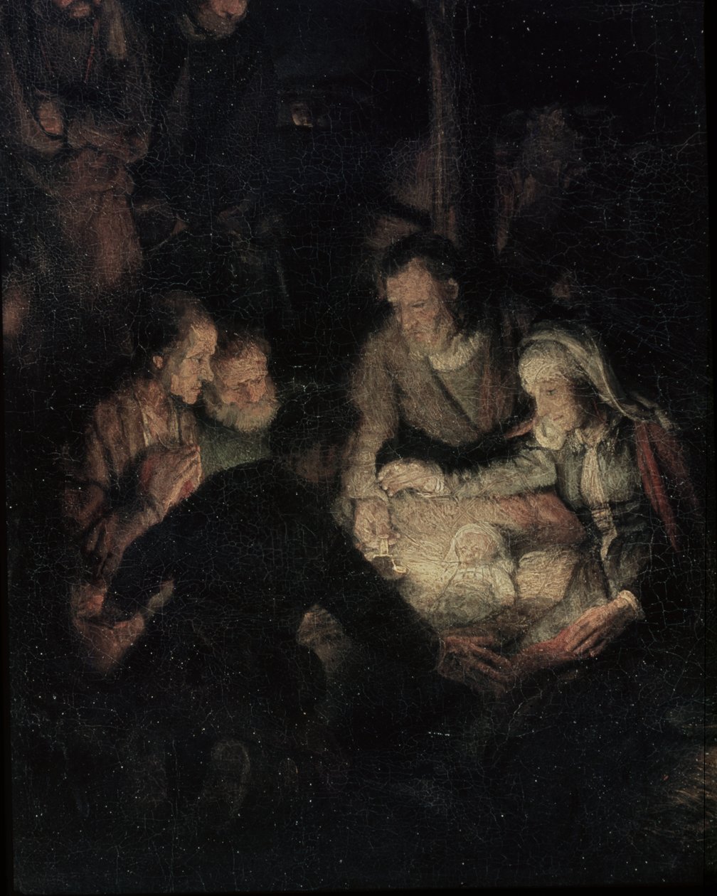 A Pásztorok imádása, részlet, 1646 (142128. részlet) alkotó: Rembrandt van Rijn