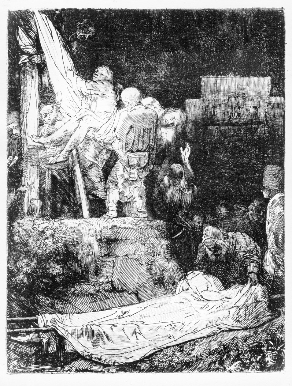 A keresztről való leszállás, 1654 alkotó: Rembrandt van Rijn