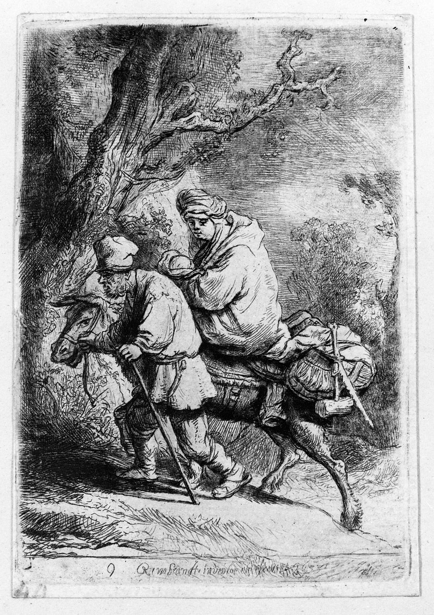 Repülés Egyiptomba, 1633 alkotó: Rembrandt van Rijn
